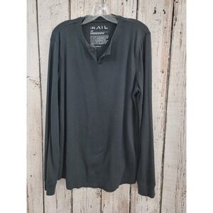 THE RAIL Men's Large‎ Thermo Knit Long Sleeve V Neck T-Shirt Shirt Tee Top